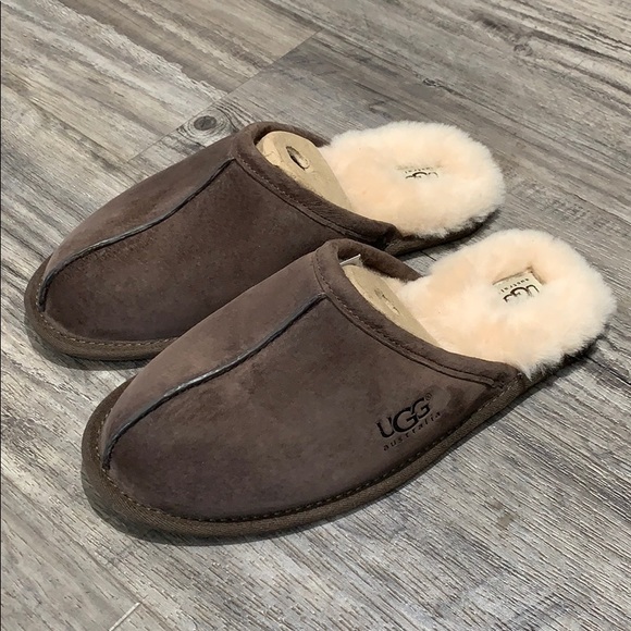 NIB UGG Men’s Brown Scuf Slipper Slides - Picture 1 of 10